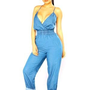 Lightly worn blue Jean imitation jumper